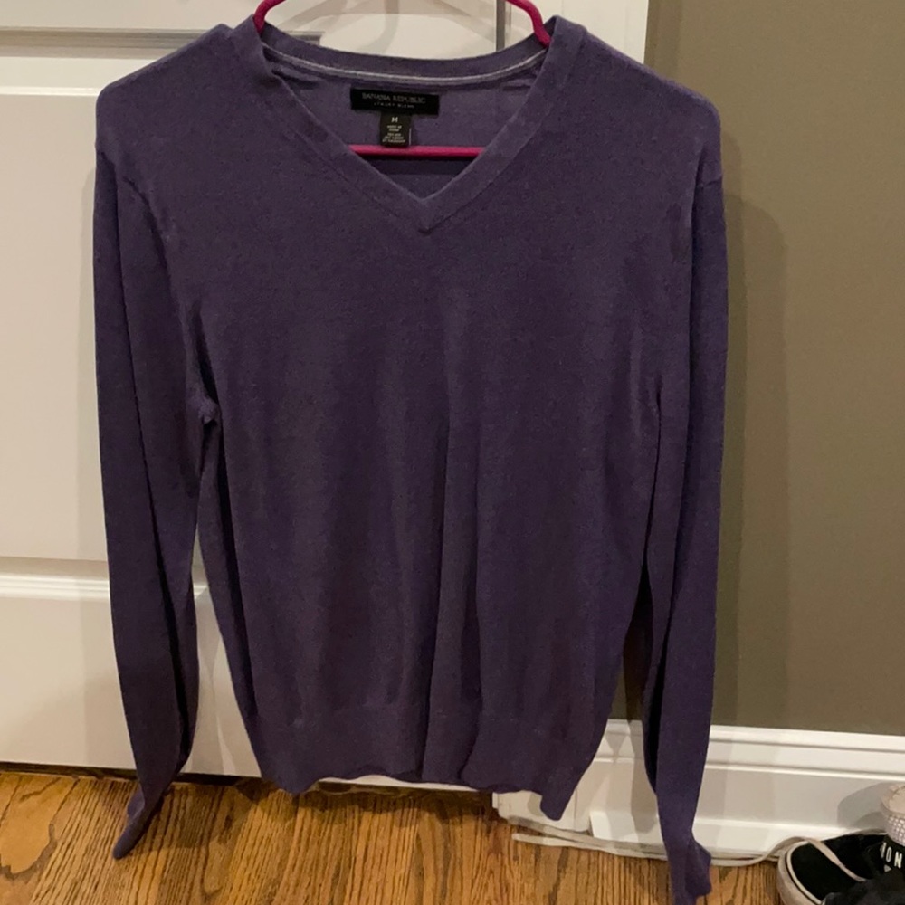 Purple Banana Republic V-Neck Sweater